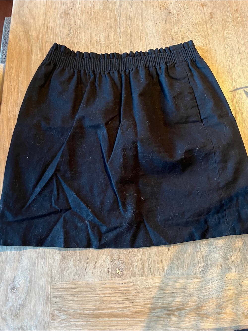 JCrew Black linen Elastic-Waist Women's Skirt